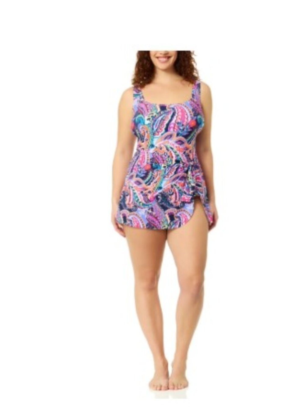 Anne Cole Wrap Tie Swim Dress Multicolor Purple Multiple Sizes